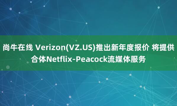 尚牛在线 Verizon(VZ.US)推出新年度报价 将提供合体Netflix-Peacock流媒体服务